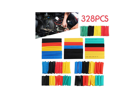 tubo eléctrico del encogimiento del calor del aislamiento del cable de alambre del abrigo del tubo del encogimiento de la poliolefina 328pcs
