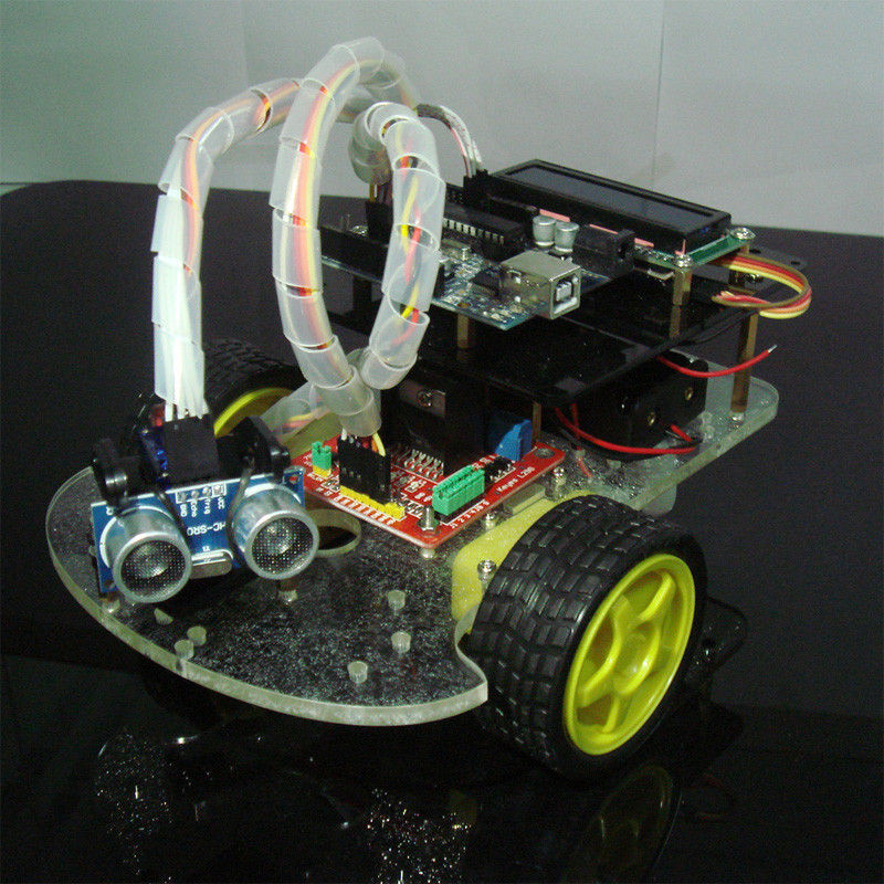 coche inteligente teledirigido Arduino del robot elegante del coche de 2WD con la pantalla LCD