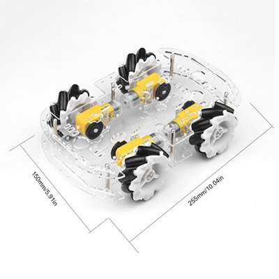 Chasis elegante Kit For Mecanum del coche de la rueda transparente plástica 4WD