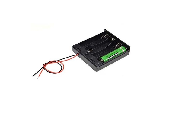 2 componentes electrónicos de la caja de batería del alambre 6v 4AA con el alambre y el interruptor